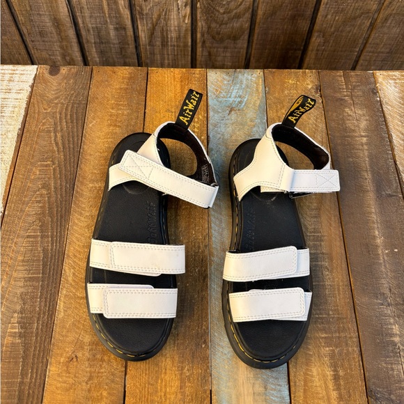 Dr. Martens Klaire White Leather Strap Sandals - Picture 2 of 14